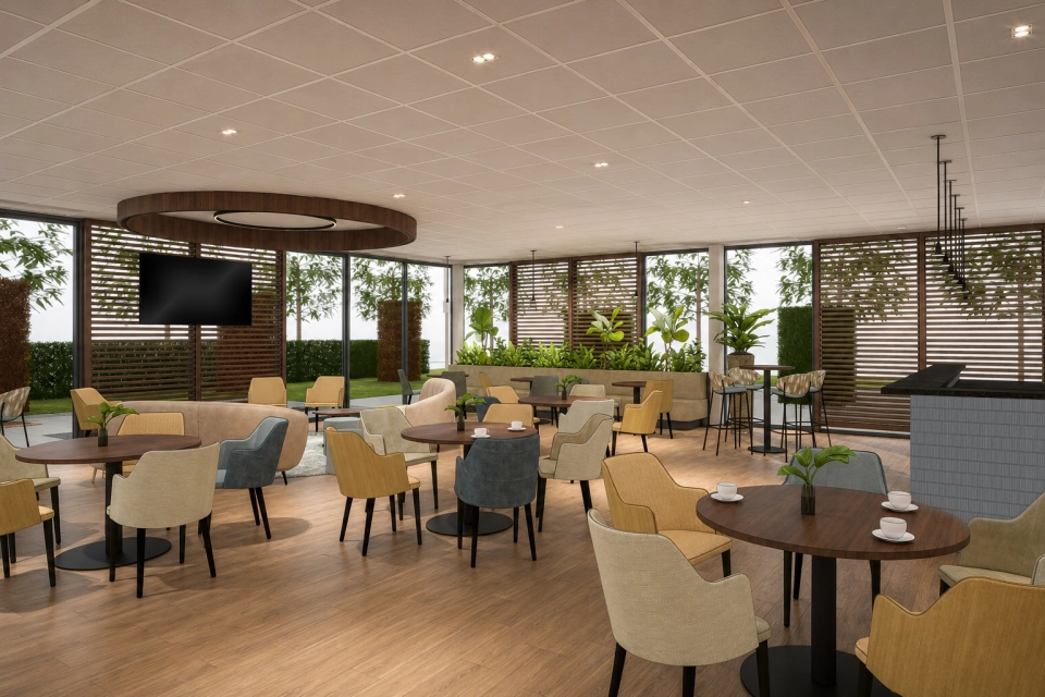 Sfeerimpressie van het vernieuwde Crematorium Almere